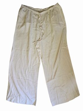 A New Day White And Black Wide Leg Pinstripe Pants 1X